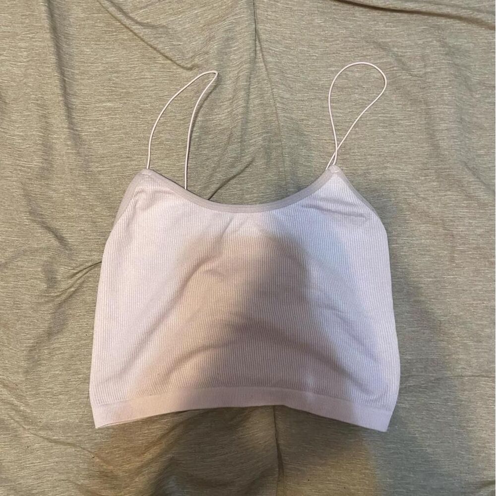 Pink Ribbed Crop Top Size M